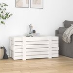 vidaXL Boîte de rangement Blanc 91x40 5x42 cm Bois massif de pin