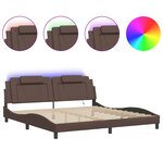 vidaXL Cadre de lit avec LED sans matelas marron 200x200 cm