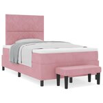 vidaXL Lit à ressorts avec matelas Rose 120 x 190 cm Velours