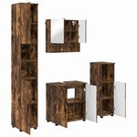 vidaXL Ensemble de mobilier de salle de bain 4 Pièces Chêne fumé