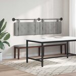 vidaXL Tête de lit suspendue Avec lumière LED Gris clair Velours