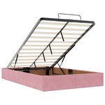 vidaXL Cadre de lit ottoman avec matelas rose 120x190 cm velours