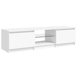 vidaXL Meuble TV avec lumières LED blanc 140x40x36 cm