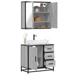 vidaXL Ensemble de meubles de salle de bain 2 Pièces Sonoma gris