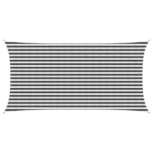 vidaXL Voile d'ombre 2 5 x 5 m HDPE Rectangulaire Anthracite et blanc