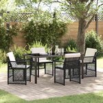 vidaXL Ensemble de salle à manger pour jardin 5 Pièces Noir polyrotin