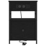 vidaXL Cabinet de chevet avec tiroir 2 Pièces Chêne noir 40 x 31 x 60 cm