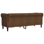 vidaXL Canapé Chesterfield 3 places marron tissu