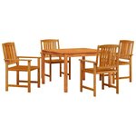 vidaXL Ensemble de salle à manger pour jardin 5 Pièces Marron