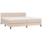 vidaXL Sommier à lattes de lit avec matelas LED Cappuccino 200x200 cm