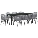 vidaXL Ensemble de salle à manger pour jardin 9 Pièces Anthracite