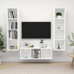 vidaXL Ensemble de meuble TV 3 Pièces Blanc Bois d'ingénierie