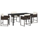 vidaXL Ensemble de jardin 5 pièces avec coussins Marron Rotin Synthétique