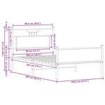 vidaXL Cadre de lit sans matelas chêne fumé 100x200 cm bois ingénierie