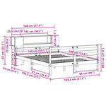 vidaXL Lit bibliothèque sans matelas 140x190 cm bois de pin massif