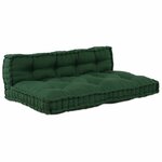 vidaXL Coussin de canapé sur palette 2 Pièces Vert tissu