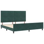 vidaXL Lit à ressorts avec tête de lit Vert foncé 200 x 200 cm Velours