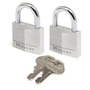 Lot de 2 Cadenas à Clé en Aluminium Massif  Gris  3 x 5 2 x 1 6 cm