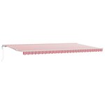 vidaXL Auvent rétractable automatique rayé rouge et blanc 600x350 cm