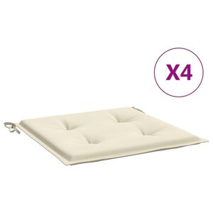 vidaXL Coussins de chaise jardin lot de 4 crème 50x50x3cm tissu oxford