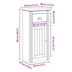 vidaXL Armoire de salle de bain BODO blanc et marron 44x30x90 cm