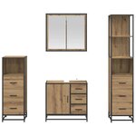vidaXL Ensemble de mobilier de salle de bain 4 Pièces Chêne artisanal
