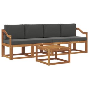 vidaXL Ensemble de canapés d'extérieur 5 pc Naturel et Anthracite