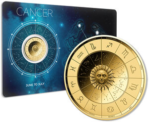 Monnaie CANCER Zodiac Signs 1/1000 Oz Medaille Or