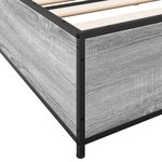 vidaXL Cadre de lit sonoma gris 200x200 cm bois d'ingénierie et métal
