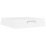 vidaXL Cadre de lit avec matelas Blanc pur 180 x 200 cm Faux cuir
