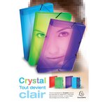 Classeur 4 anneaux 30 mm polypropylène crystal - a4 maxi - couleurs assorties - x 5 - exacompta