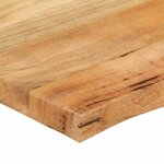 vidaXL Dessus de table 80x60x2 5 cm bord vivant bois massif manguier