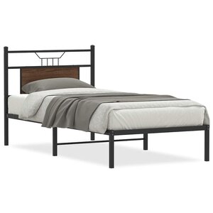 vidaXL Cadre de lit sans matelas chêne marron 75x190cm bois ingénierie