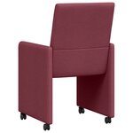 vidaXL Chaises de Salle à Manger avec Roues 2 Pièces Rouge bordeaux