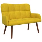 vidaXL Sofa 2 places Jaune 115 x 61 x 87 cm Velours (V)