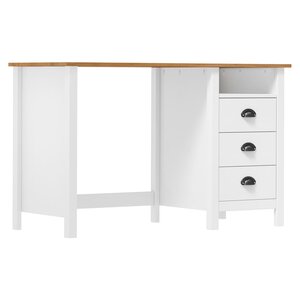 vidaXL Bureau Hill avec 3 tiroirs 120x50x74 cm Pin solide