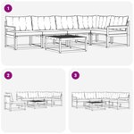 vidaXL Ensemble de canapés d'extérieur 6 pc Blanc et Beige