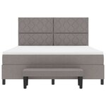vidaXL Lit à ressorts avec matelas Taupe 180 x 200 cm tissu