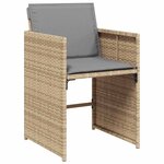 vidaXL Ensemble de salle à manger pour jardin 9 Pièces Beige polyrotin