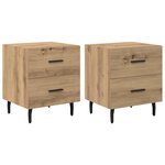 vidaXL Cabinet de chevet 2 Pièces Chêne artisanal 40 x 35 x 47 5 cm