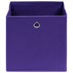 vidaXL Boîtes de rangement 10 Pièces Violet 32x32x32 cm Tissu