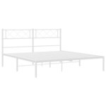 vidaXL Cadre de lit métal sans matelas et tête de lit blanc 140x200 cm