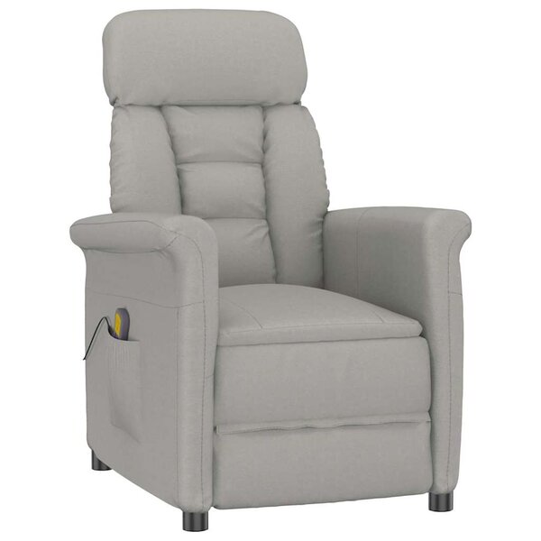 vidaXL Chaise de massage Gris clair 70.5 x 96.5 x 95 cm Polyester