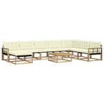 vidaXL Ensemble de canapés d'extérieur 9 Pièces Blanc et crème
