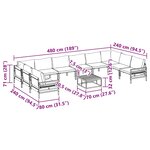 vidaXL Ensemble de canapé de jardin 11 Pièces Anthracite Acier