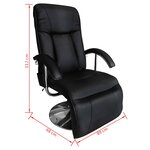 vidaXL Fauteuil de massage Noir Similicuir