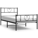 vidaXL Cadre de lit métal sans matelas avec pied de lit noir 80x200 cm