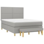 vidaXL Sommier à lattes de lit avec matelas Gris clair 140x190cm Tissu
