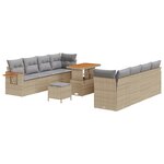 vidaXL Ensemble de canapé de jardin Manuel 11 Pièces beige et gris clair