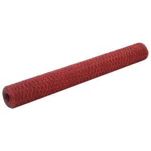 vidaXL Grillage Acier avec revêtement en PVC 25x1 2 m Rouge